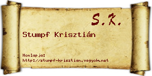 Stumpf Krisztián névjegykártya